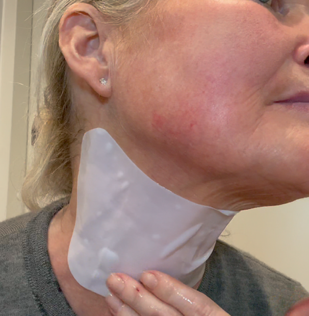 Máscara de colagénio para pescoço